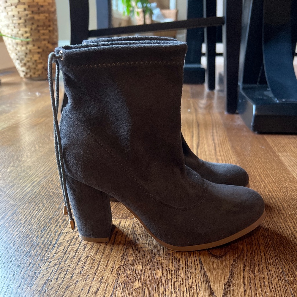 J G dark gray boots size 8